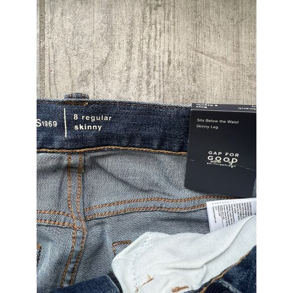 Gap Kids Boys Stretch Denim Jeans Washwell NEW Skinny Leg Medium Wash 8 Regular - Picture 2 of 9